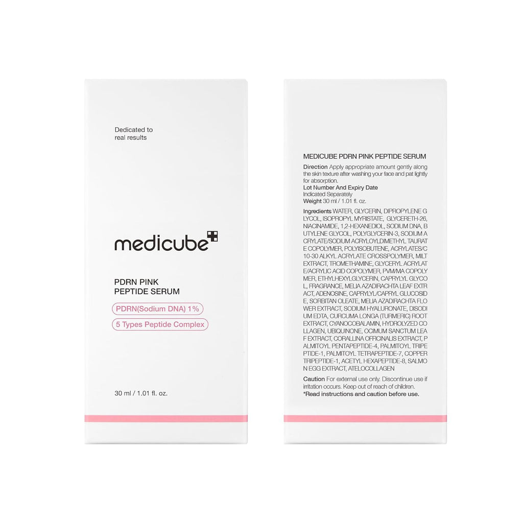 PDRN Pink Peptide Serum with Salmon DNA | Pink Glow Serum with Peptides & Niacinamide for Hydration & Firm-Looking Skin | Uneven Tone Care | Korean Skincare, 1.01 Fl. Oz