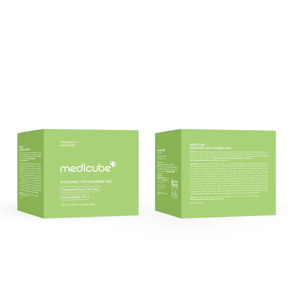 Toner Pads Exosome CICA Tea Tree Calming Toner Pad for Sensitive Skin | Centella Asiatica for Redness, Breakouts | Low-Irritating & Hydrating Care | Korean Skincare, 100 Pads (1 Pack)